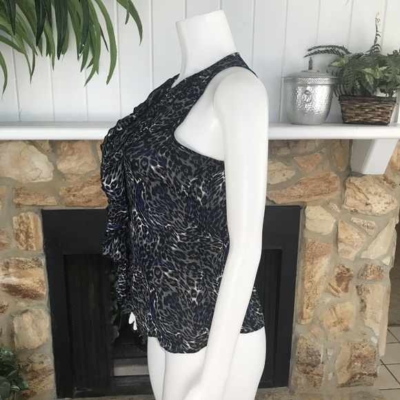 Parker 100% Silk Sleeveless Ruffle Trim Blouse S - Picture 3 of 6